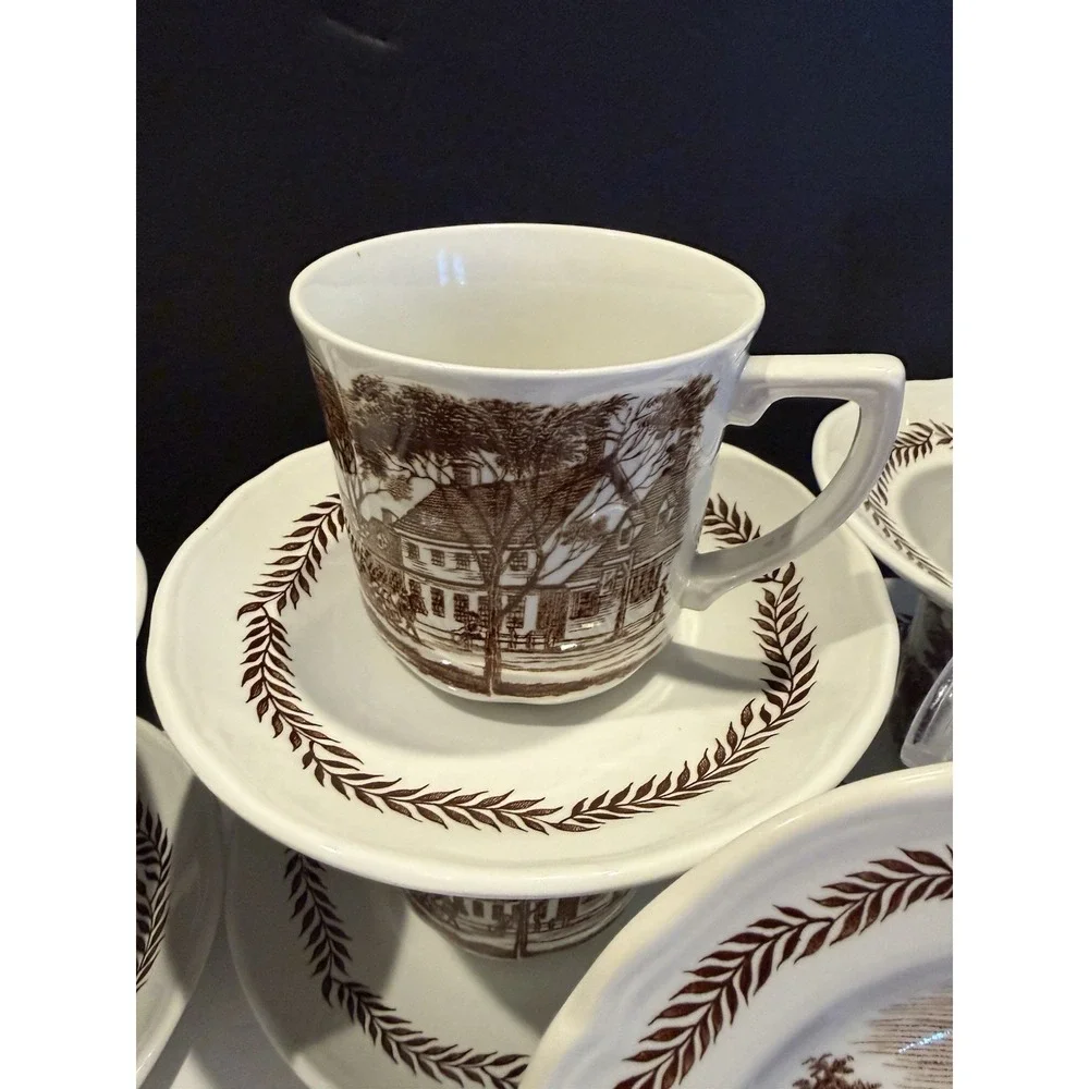 J&G Meakin Royal Staffordshire Colonial Ironstone 24 Pc Cup Saucer Plate Set